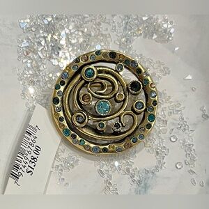 PATRICIA LOCKE ‘STARGATE’ BROOCH IN CIEL BLEU (2010) - NEW OLD STOCK